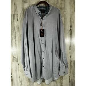 Eight X Premium Mens Shirt Size 5x Blue White Contrasting Flip Cuff Buckle NWT‎